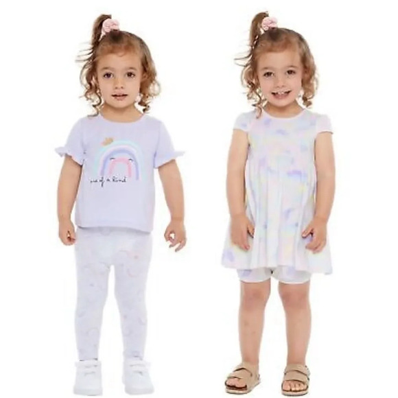 Pekkle Infant 8- piece clothing  purple rainbow and pink toucan set 3 months - Picture 2 of 14